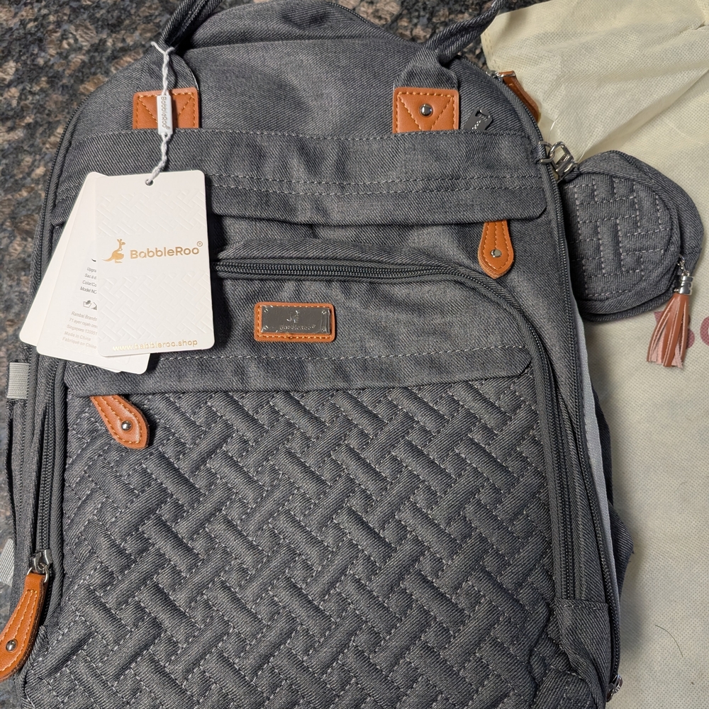 Brand New BabbleRoo Diaper Bag With Baby Changing Pad
